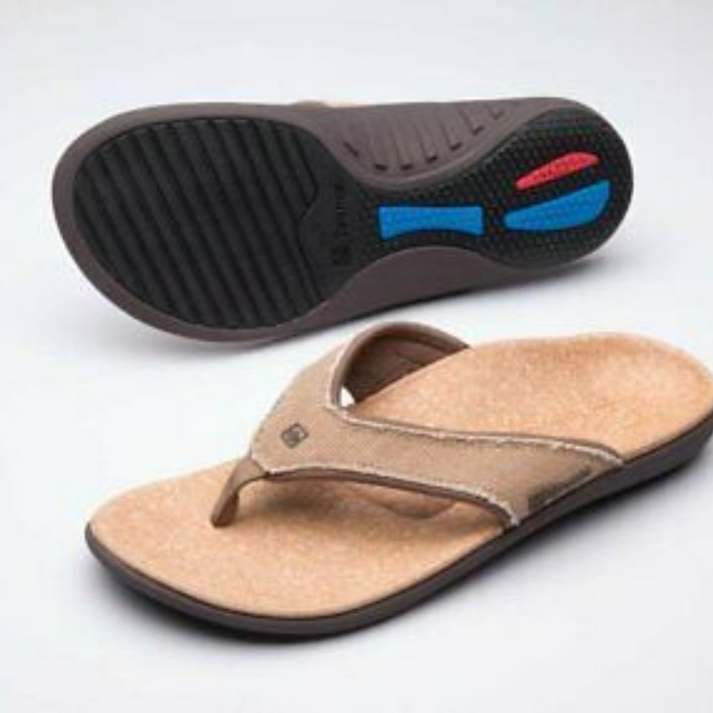 Spenco Yumi Orthotic Flip Flops Straw Java Cork  8